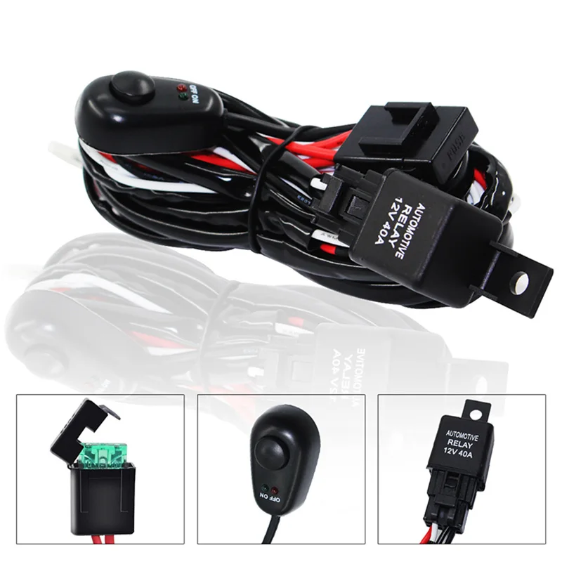 Автомобильный авто 2 м комплект жгутов проводов с 40А 12 в ВКЛ/ВЫКЛ предохранителем