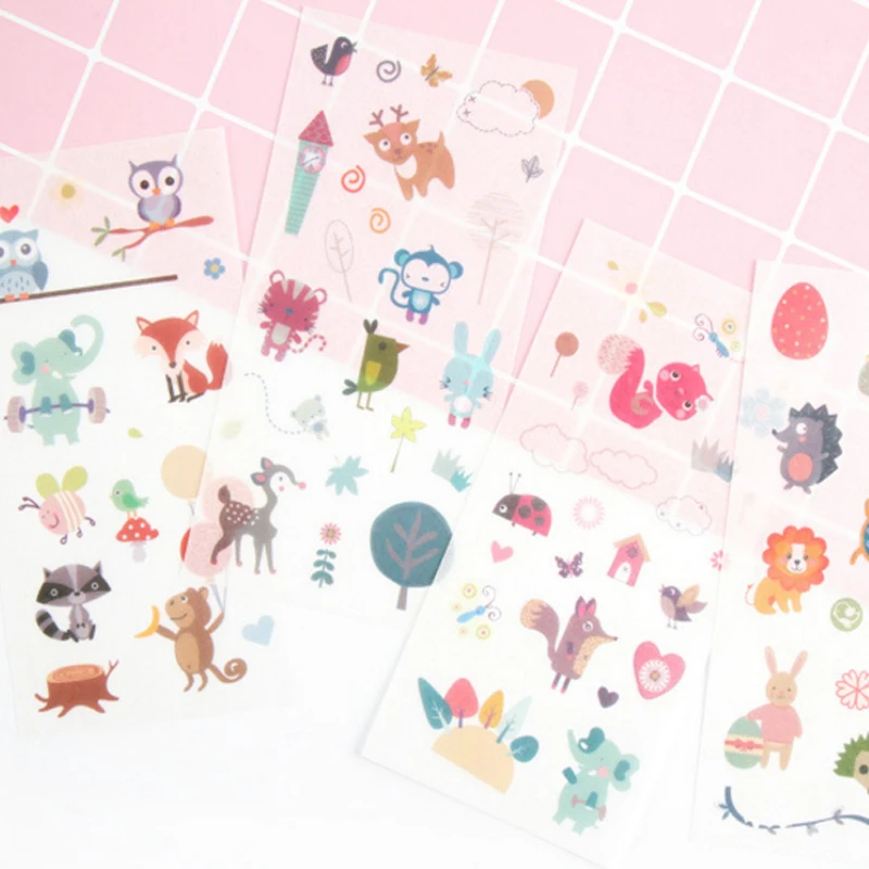 6 штук упак. Kawaii креативные DIY Dariy украшения Скрапбукинг наклейки прозрачные Васи