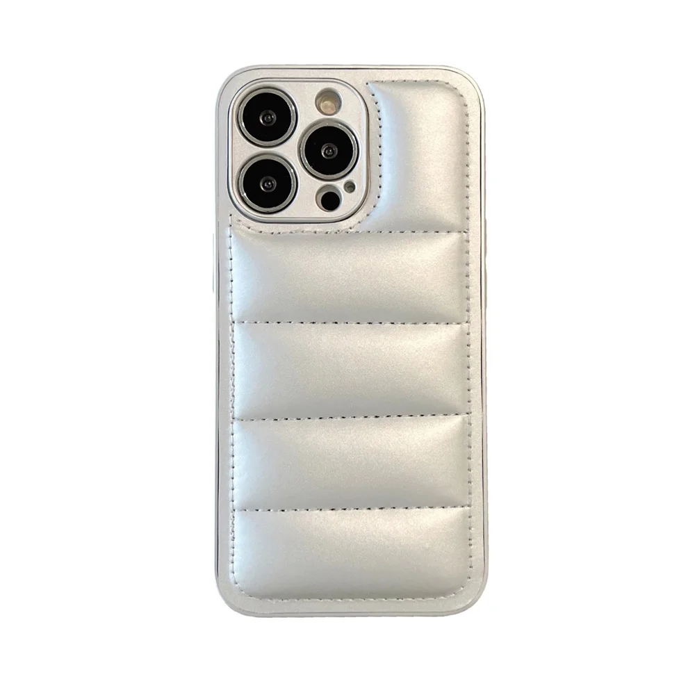

Fashion Brand Down Jacket Phone Case For iPhone 13 12 Mini 11 Pro Max X XS MAX XR 7 8 SE2 The Puffer Case Soft Cloth Back Cover