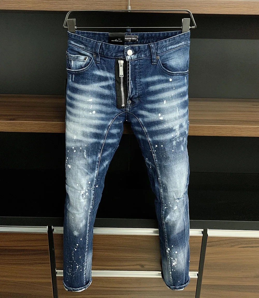 

DSQ PHANTOM TURTLE 2021 New Slim Fit Jeans Men Basic Casual Denim Trousers Plus Size Brand Clothing DSQ382