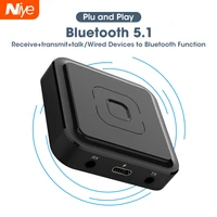 bt 22 bluetooth 5 1 audio receiver transmitter with mic 3 5mm aux rca jack stereo wireless adapter usb dongle for car headphone