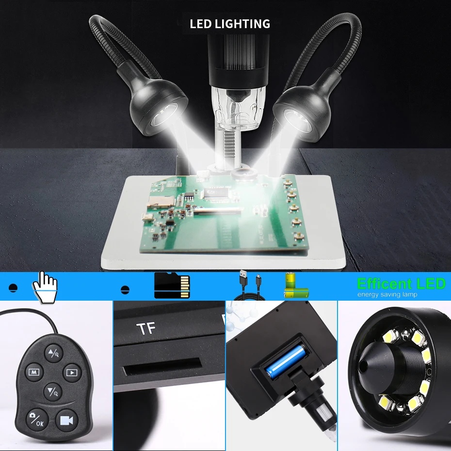 

SVBONY SV604 LCD 7 Inch Portable Microscope 1x-1200x Magnification, Wired Remote, Camera Video Recorder with HD Screen Suitable,