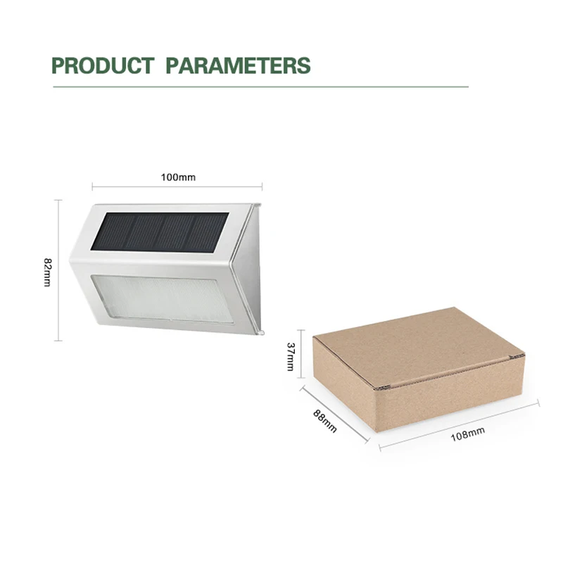 

Outdoor Garden Solar Light Stainless Steel Stair Light Step Light Aisle Street Light Garden Decoration Wall Light Outdoor Light