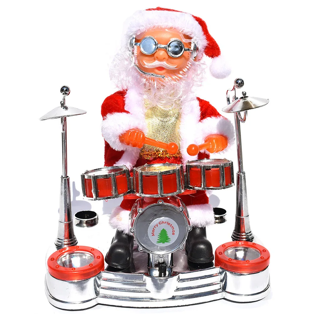 

1 шт. Электрический Ming Санта Клаус музыкальный Санта Клаус игрушка играть музыкальная игрушка барабан для детей Новый год подарки на Рождес...