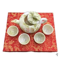 china handmade jade carving natural jade kungfu teapots and bowls in china a set