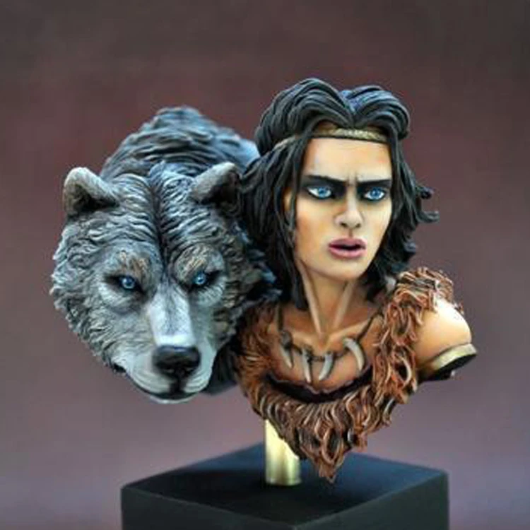 

1/10 Wolf girl, Resin Model figure Bust GK, Movie theme, Unassembled and unpainted kit