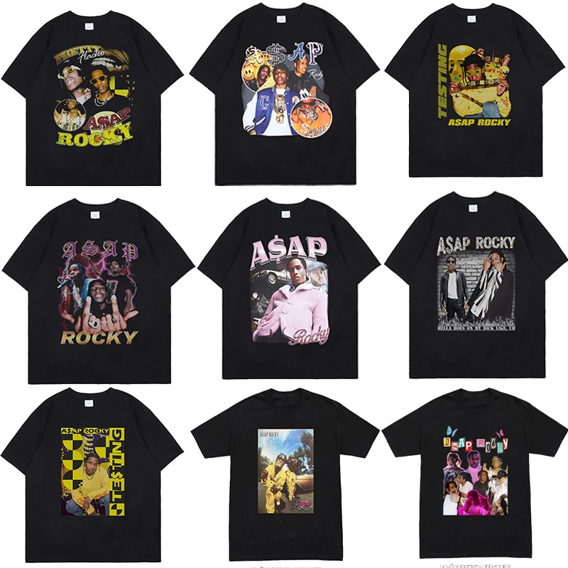 Asap Rocky Harajuku футболка для мужчин 2021 летняя одежда в стиле хип хоп футболки уличном