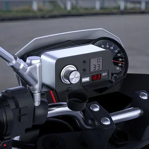 usb motorcycle charger quick charging qc 3 0 digital voltmeter adapter moto accessories motorbike equipment for mobile phone free global shipping