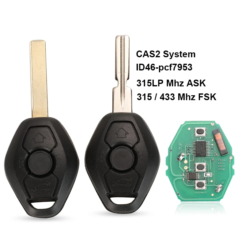 jingyuqin CAS2 System Car Remote Key for BMW 3/5 7 Series 315/433/868 Mhz with ID46-7953 Chip HU58 HU92 Blade