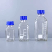 transparent glass blue cap reagent bottle square bottle blue cap reagent bottle screw mouth bottle 50 1000ml
