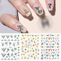 newest ca 577 578 foliage flower sereis3d nail art sticker nail decal stamping export japan designs rhinestones decorations