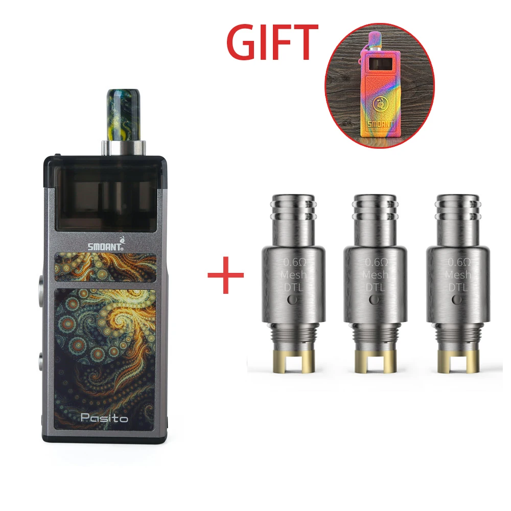 Горячая коробка Pod Vape Smoant Pasito Rebuildable Kit 1100mAh MTL DL RBA 3 мл перезаправляемый картридж E