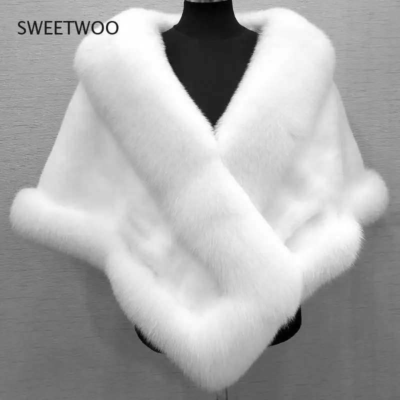 Jacket Women Faux Fur Coat Women's Shawl Faux Fur Coat Winter Veste Femme