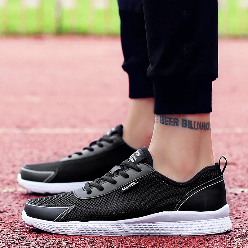 Summer Men Mesh Shoes Casual Men's Lightweight Breathable Sports Flat for Fashion Sneakers Big Plus Size 38-48 |