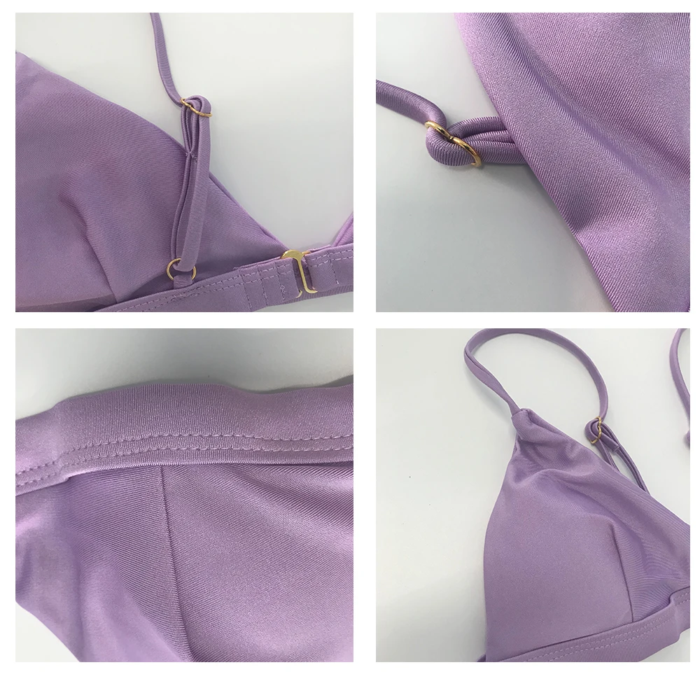 PRYDYC комплект бикини купальник для женщин сексуальный пуш-ап Одноцветный низкая