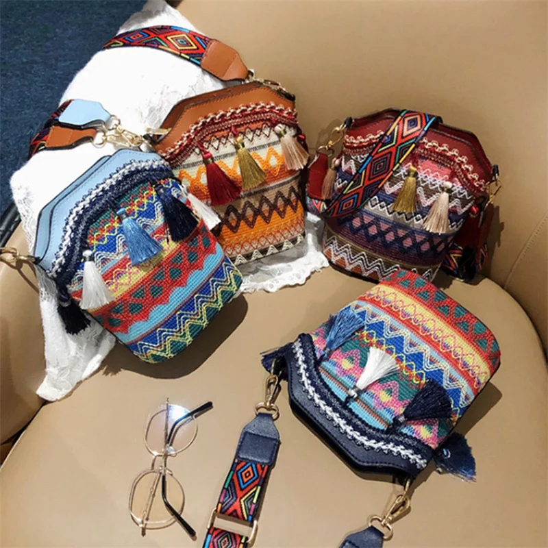

Повседневные плетеные вручную сумки Хобо через плечо этнические соломенные сумки женские сумочки Ретро пляжные сумки с кисточками