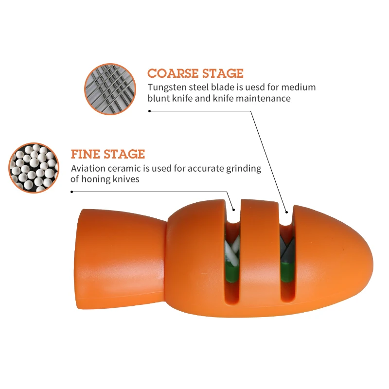 

Kitchen Creative Multi-function Corn Carrots Sharpener Two Stages Blade Ceramic Carbide Knife Sharpener with Bottle-opener