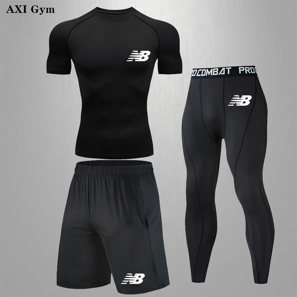 

Gym MMA Fitness Jogging Sportswear Boxing Fighting Comprehensive Training Tights Men's Fitness Sports Suit Basketball Tights