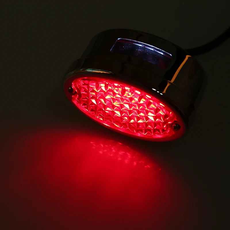 Задний светодиодный фонарь POSSBAY хромированный Овальный стоп сигнал для