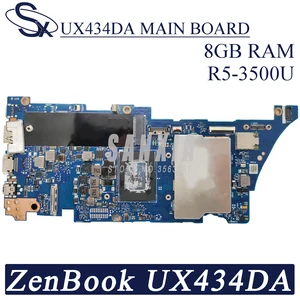 kefu ux434da laptop motherboard for asus zenbook ux434da ux434d original mainboard 8gb ram r5 3500u free global shipping