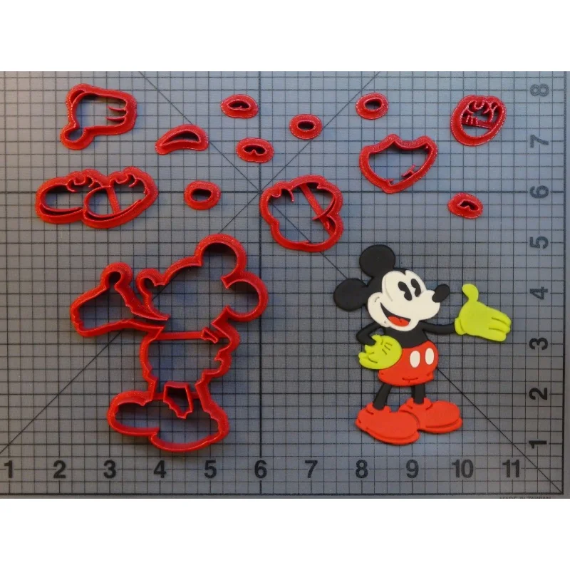 Мультяшный персонаж мышь якорь насос печенья Набор Сделано 3D печатных помадка кекс Топ украшения торта инструменты помадка кекс - Цвет: Mickey boby 3inch