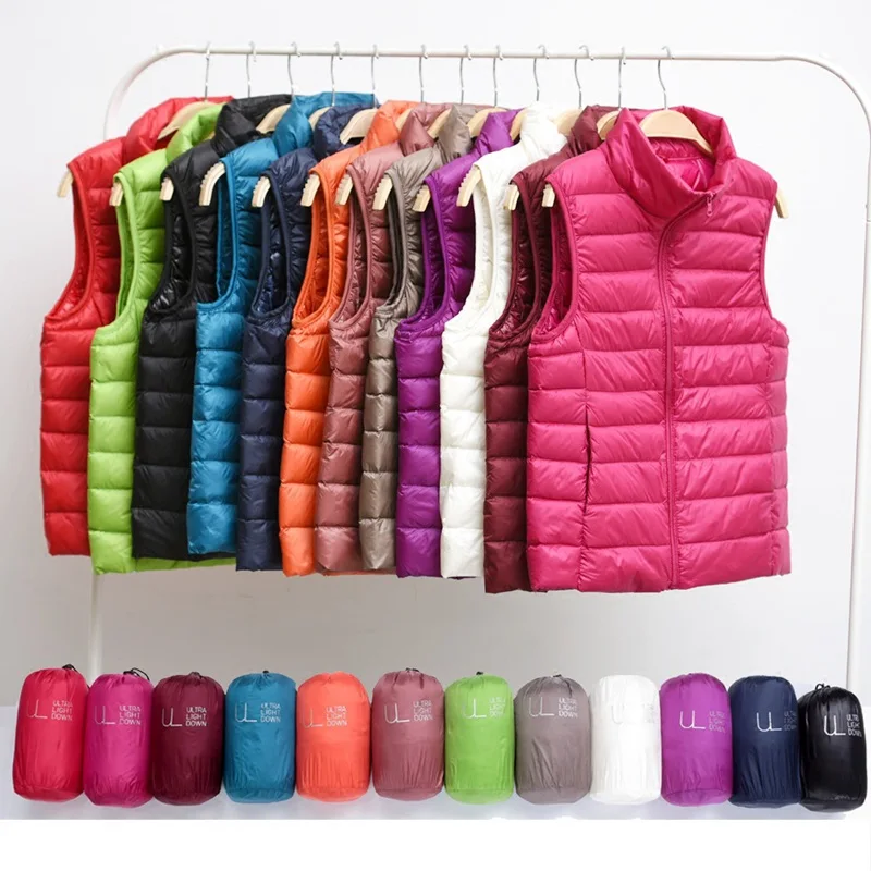 

Winter Women Man Down Vest Fashion Female Sleeveless Vest Jacket Warm Down Jacket Plus Size Women Sleeveless Jackets Size S-XXXL