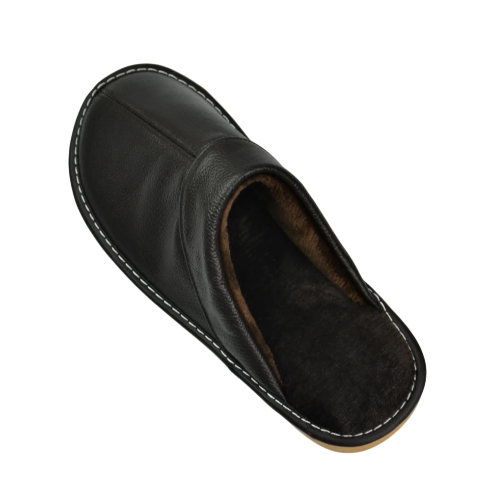 Тапочки из натуральной бычьей кожи для пар нескользящая домашняя модная