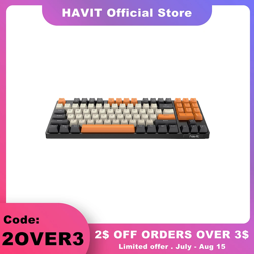 Havit игровая механическая клавиатура красный переключатель с PBT ABS Keycaps для ПК