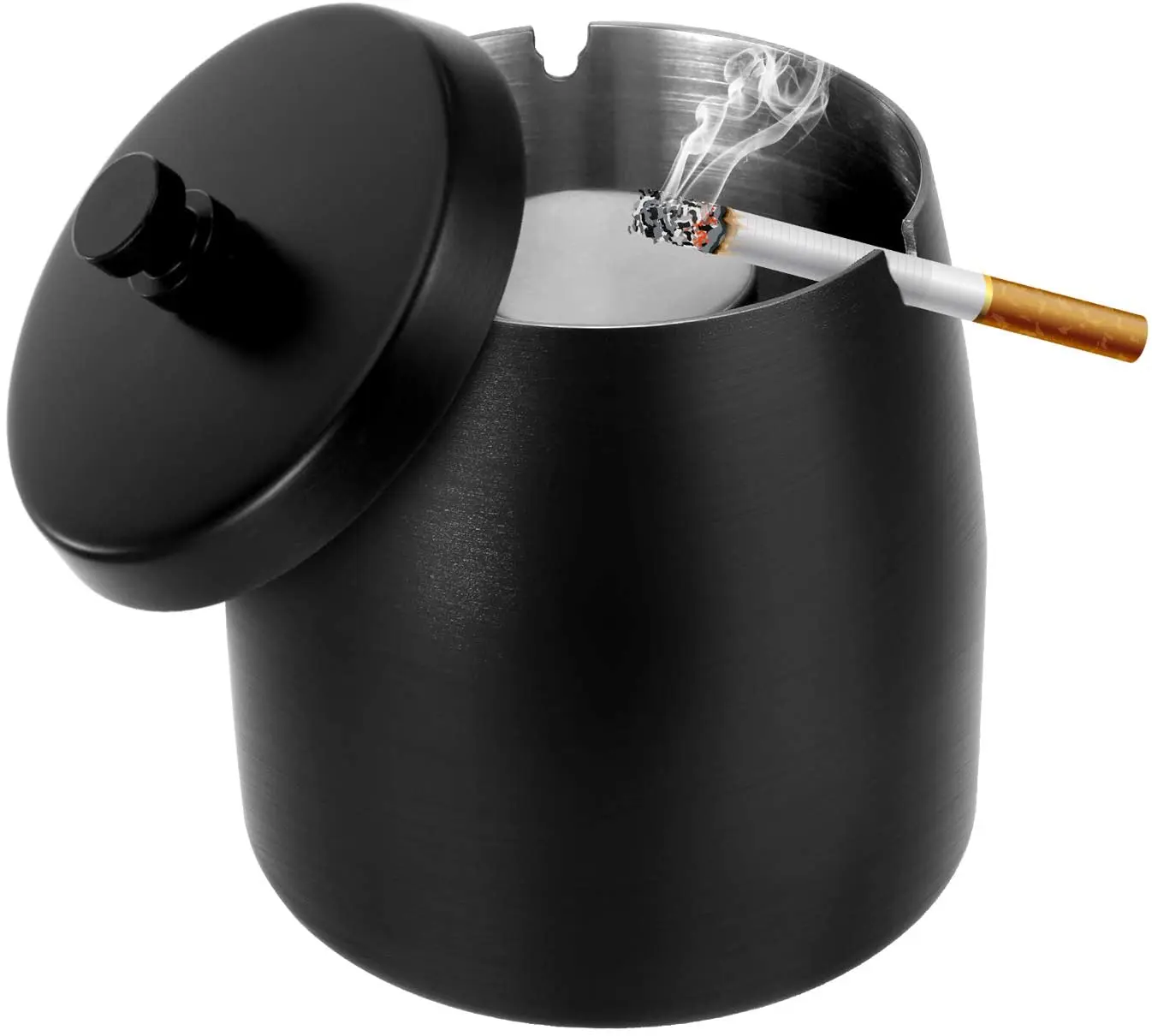 

Stainless Steel ​Ashtray With Lid For Home Office Outdoor Windproof Cigarette Holder Ash Tray Weed Smoking Accessories