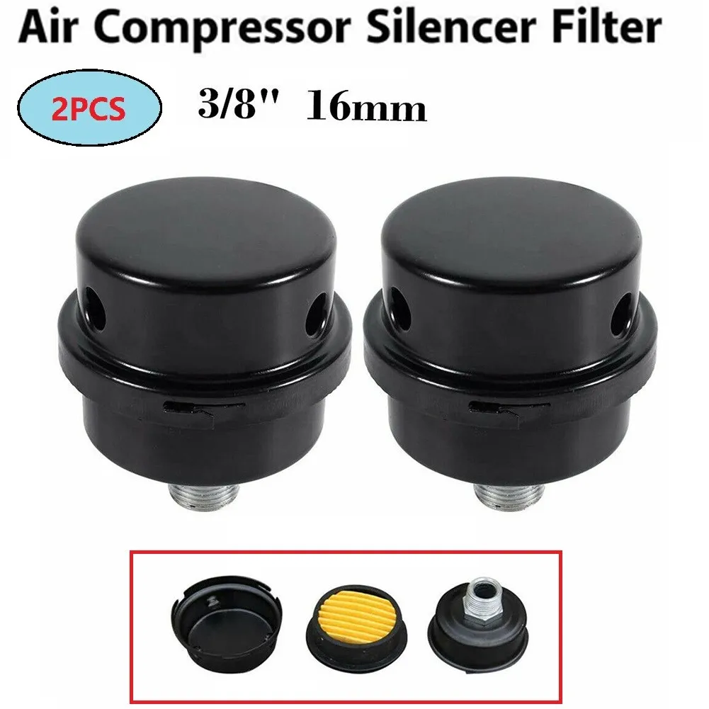 

2pcs 3/8inch 16MM Air Compressor Parts Suction Filter Noise Muffler Silencer For Oil-less Air Compressor Air Tools Accessories