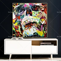 palette knife skull face color on canvas hand painted oil painting for living room home wall decoration art works no frame