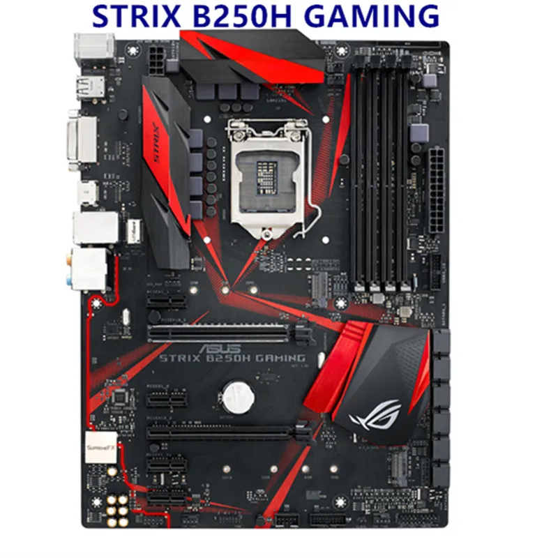 Материнская плата для asus ROG STRIX B250H GAMING DDR4 LGA 1151 B250 64 Гб USB2.0 USB3.0 DVI HDMI-совместимая б/у