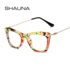 Женские очки SHAUNA оправы кошачий глаз, брендовые дизайнерские женские очки с принтом, металлическая ножка
