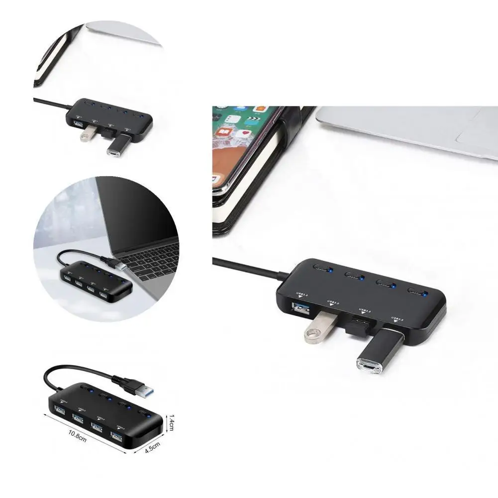 

Expansion Dock Useful Black High Speed High Speed Cable Hub for Computer USB Extender Docking Station