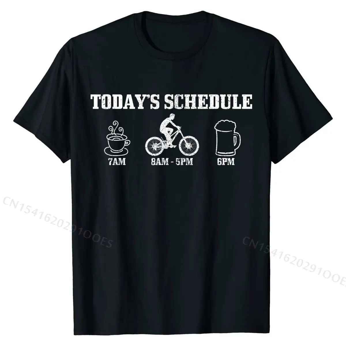 

Mountain Bike Coffee Beer Todays Schedule Funny MTB Gift T-Shirt Cotton Casual Tops T Shirt Classic Men Tshirts Summer