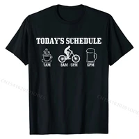 mountain bike coffee beer todays schedule funny mtb gift t shirt cotton casual tops t shirt classic men tshirts summer