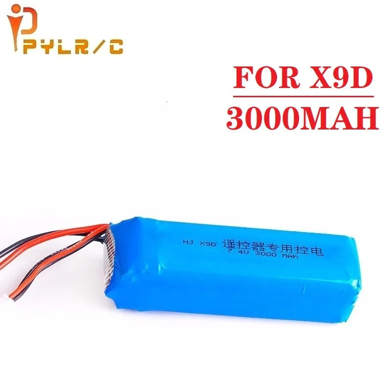 Upgrade 3000mAh 7.4V Rechargeable Lipo Battery for Frsky Taranis X9D Plus Transmitter 2S 7.4V Lipo Battery Toy Accessories 1pcs