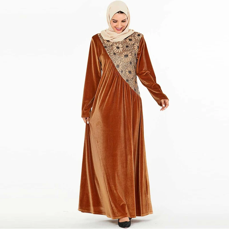 Winter Velvet Abaya Dubai Hijab Burka Muslim Dress Turkish Dresses Islam Clothing Abayas for Women Caftan Kaftan Robe Musulmane |