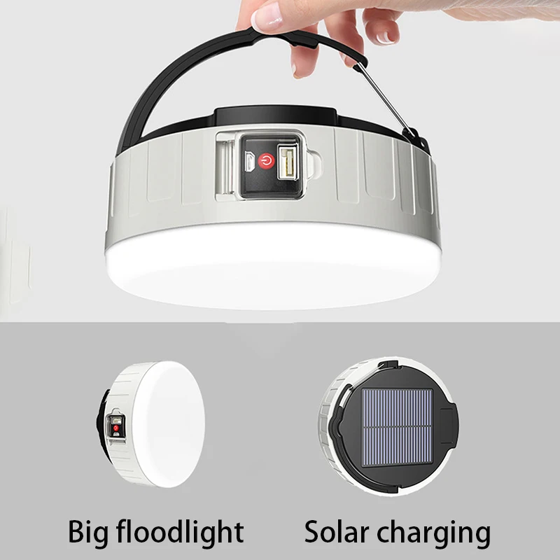 new portable solar rechargeable lamp led camping light multifunctional outdoor lighting usb phone charging emergency night light free global shipping