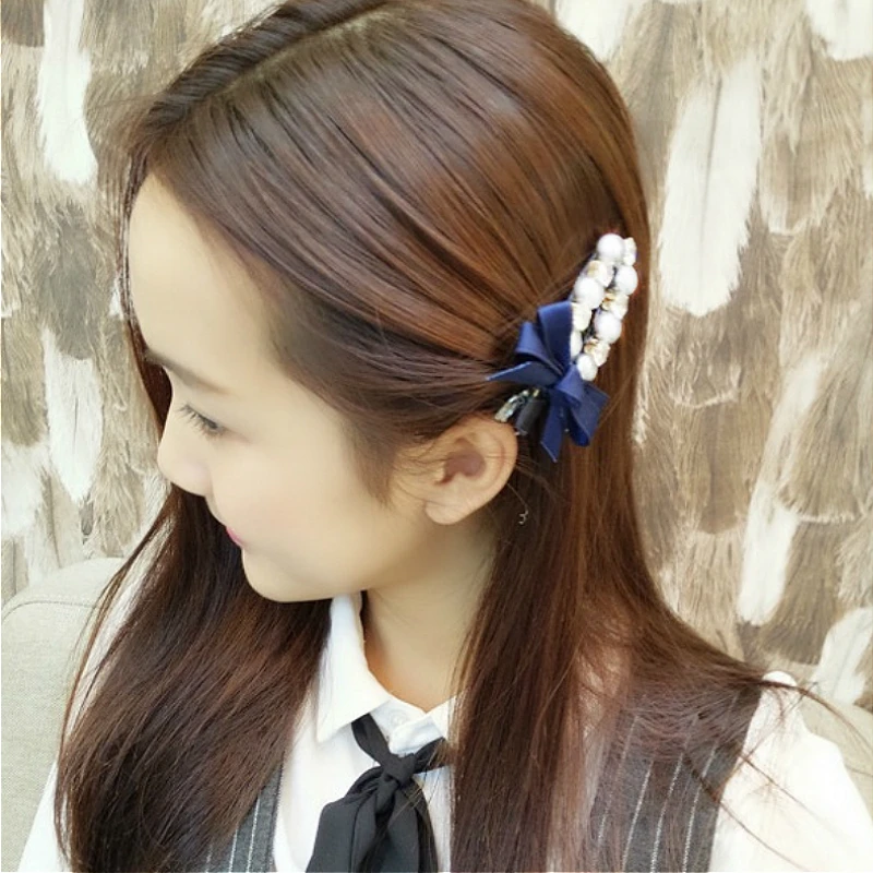 Новые яркие лук заколки для волос заколка симпатичный жемчуг стразы аксессуары