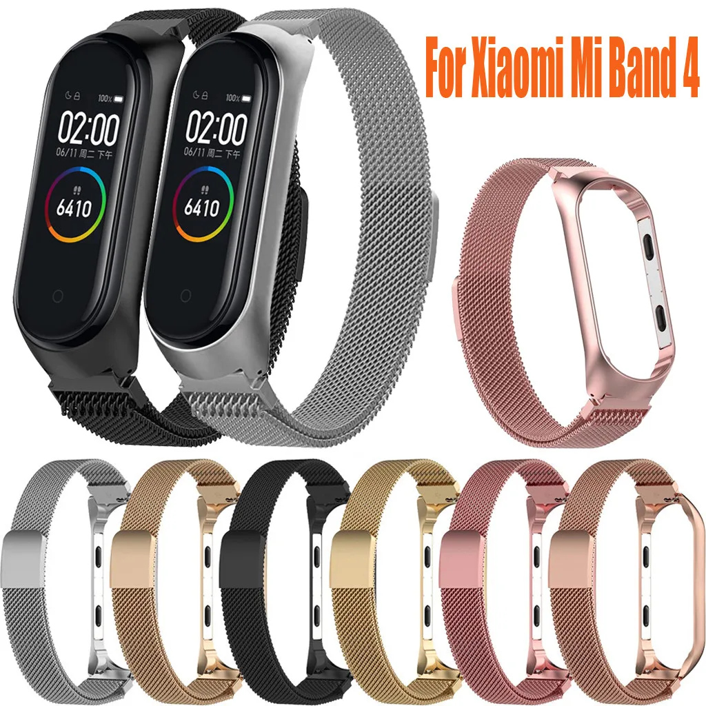 Ремешок Миланская петля из нержавеющей стали для часов Xiaomi Mi Band 4 браслет с