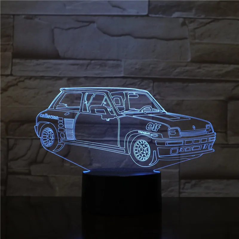 Суперкар 3D USB лампа Grand Touring Car ночник 7 цветов Изменение популярный стол рядом со спальным декором подарок для детей мальчиков любовник - Испускаемый цвет: Car 3