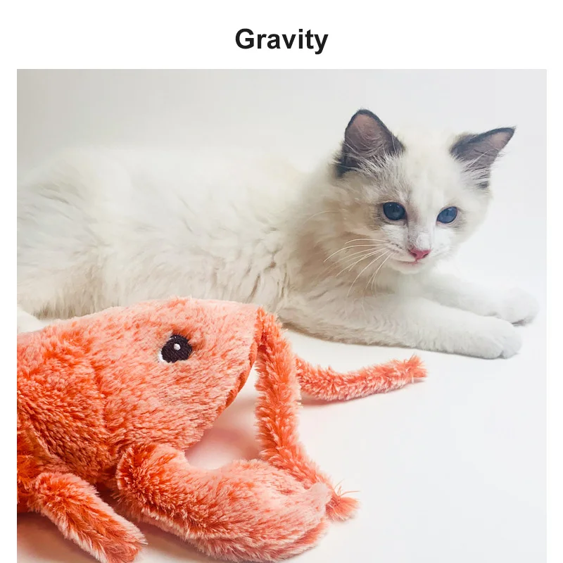 

Dog Cat Plush Pet Toys Electric Simulation Jumping Lobster USB Charging Dog Molars Cleaning Plush Toys Dog Supplies