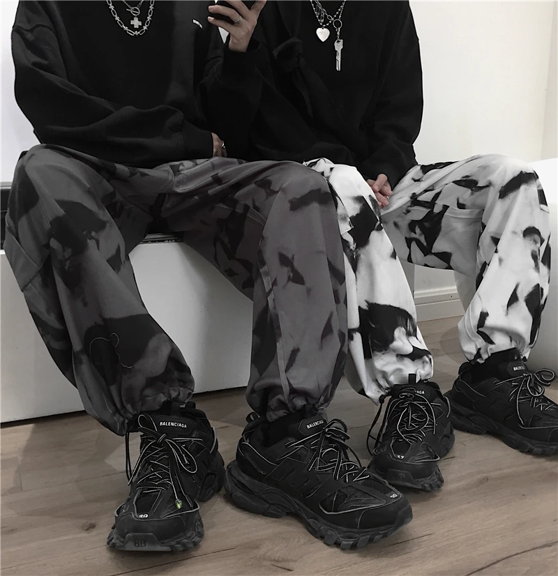 

Streetwear Wide Leg Cargo Pants Women Korean Ins Patchwork Hip Hop Couple Loose Trousers Casual Long Capris Hipster Sweatpants