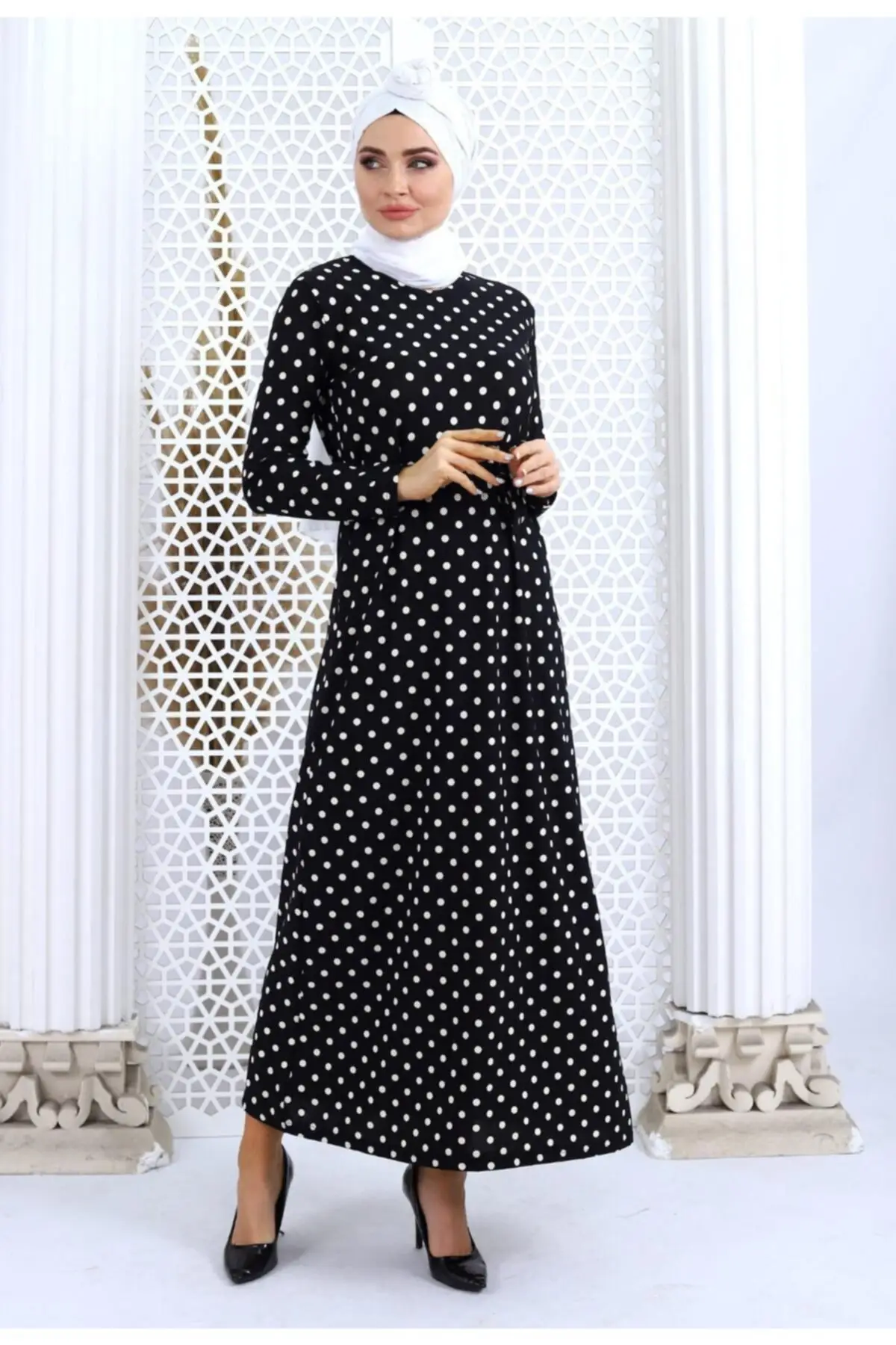 

Women Black Dress Pattern 2020 Fashion Style Daily Relax Long Dress Islamic Clothing Hijab For Women