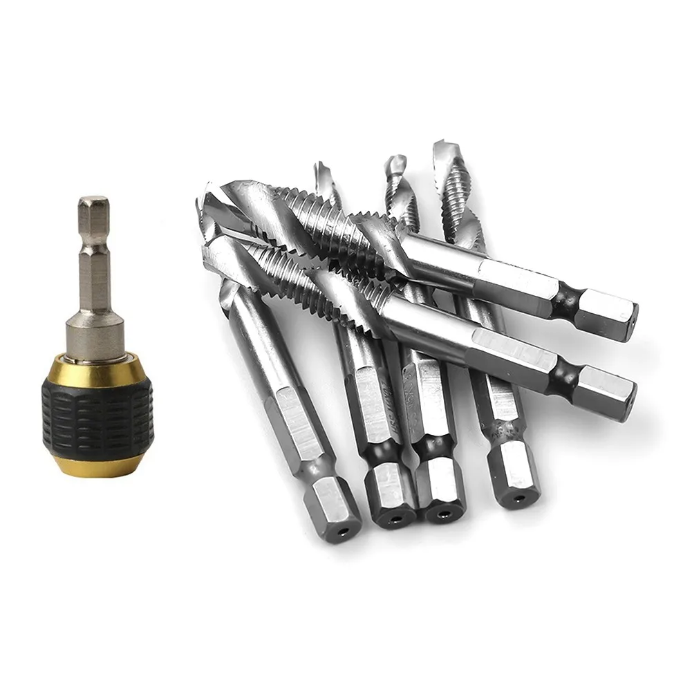 

Driver Keyless Drill Bit Chuck Set Quick Change Adapter Spiral Drill Bits Stainless Steel Tool