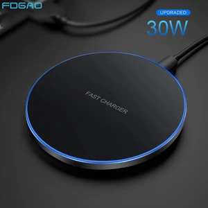 30w fast wireless charger dock for samsung s21 s20 s10 note 20 9 type c qi induction charging pad for iphone 12 11 pro xs xr x 8 free global shipping