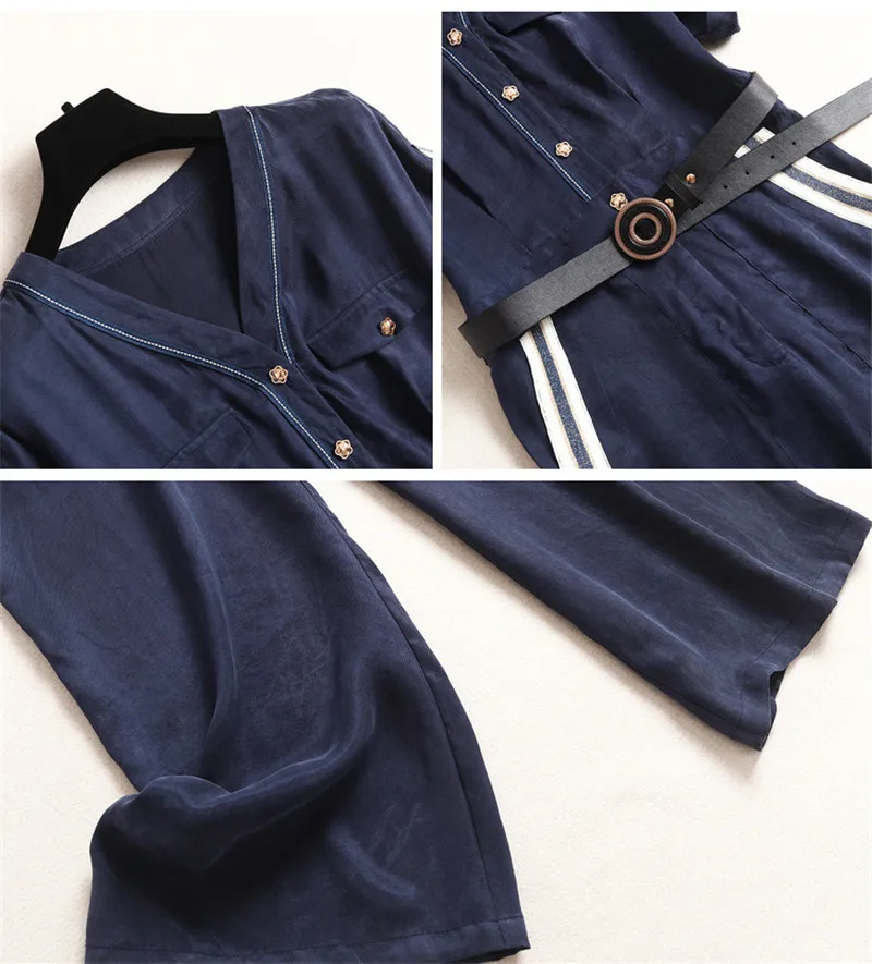 Elegant Runway Summer Jumpsuit Women 2020 New Fashion Short Sleeve V Neck Long Overalls Casual Rompers Womens Jumpsuits | Женская одежда