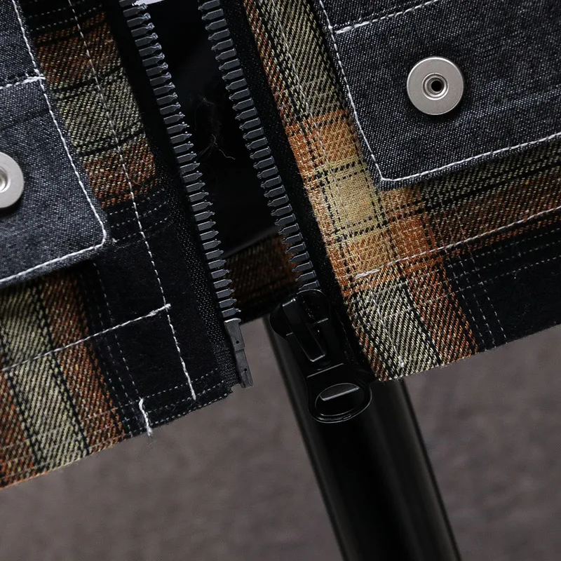 Huncher мужская куртка 2020 клетчатая ветровка с капюшоном хип-хоп Японская уличная