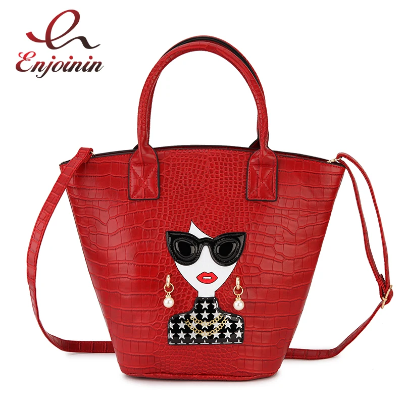 Модная вместительная женская сумка-тоут с принтом персонажа женские кошельки и